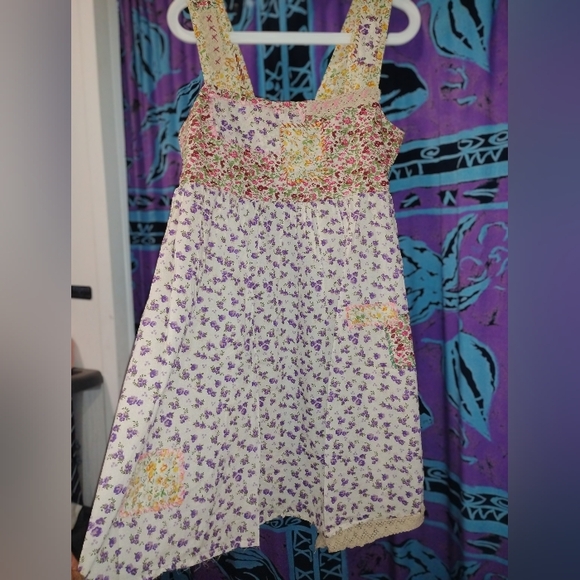 Natural Life Tricia Embroidered Cotton Mini/Sundress in Meadow Patches L - Picture 8 of 9